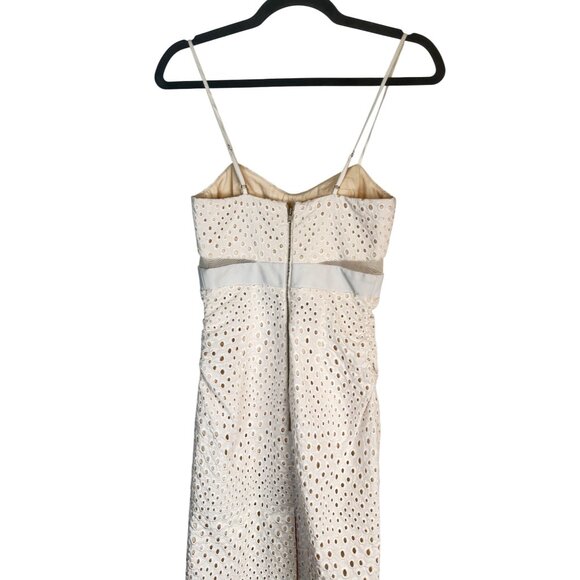 Charlotte Ronson 0 White Faux Leather Eyelet Sundress Mesh Detail - Picture 11 of 16